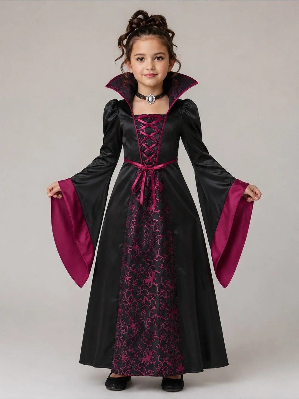 California Costumes Royal Vampire Girls Costume Child Small 6–8 w/ Cameo Choker